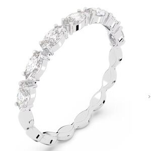 SWAROVSKI Vittore ring Marquise cut, White, Rhodium plated size 58 NIB